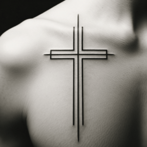 Cross Tattoo In Simple Minimalist Style