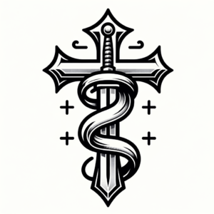 Cross With A Sword Running Through It