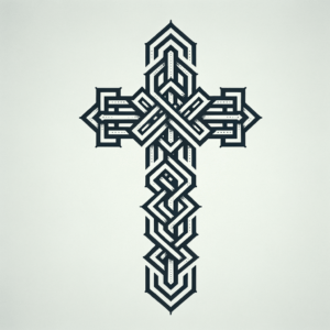 Cross With Minimalist Hexagons