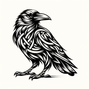 Crow In Tribal Lines