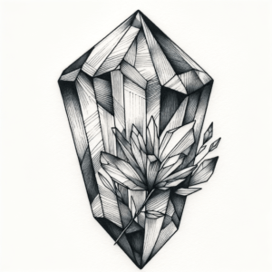 Crystal In Watercolor Lines