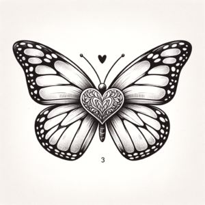 Cute Butterfly With A Heart