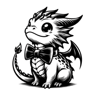 Cute Dragon With A Bow Tie