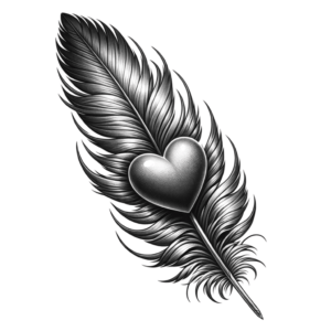 Cute Feather Holding A Heart