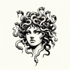 Cute Medusa With Small Snakes