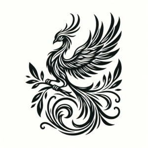 Cute Phoenix Perched On A Branch