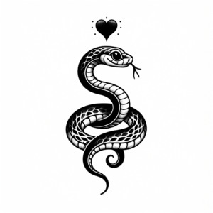 Cute Snake Holding A Heart