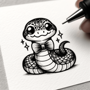 Cute Snake With A Bow Tie