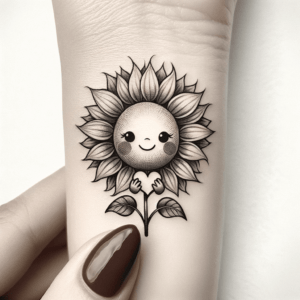 Cute Sunflower Holding A Heart