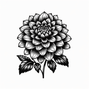 Dahlia In Neo Traditional Tattoo Style