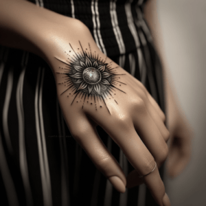 Dainty Sunburst On The Side Of The Hand