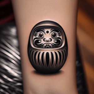 Daruma Doll Depicted In A Japanese Tattoo