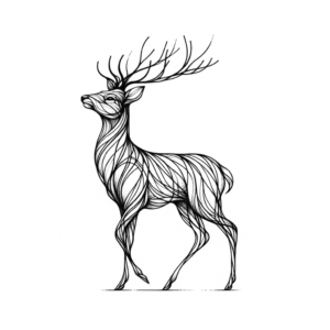 Deer In Tiny Lines