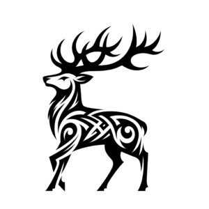 Deer In Tribal Tattoo Design