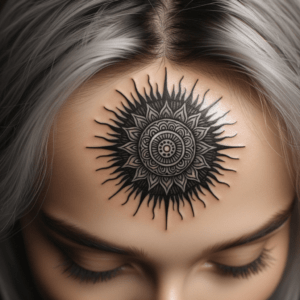 Delicate Mandala Sun On The Top Of The Head