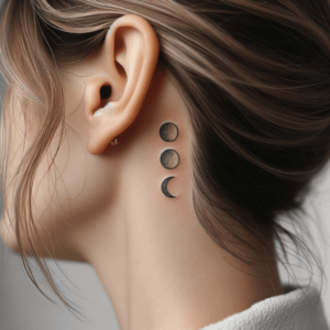 Delicate Moon Phases Behind The Ear