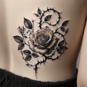 Delicate Rose And Thorn Design