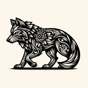 Detailed Chicano Wolf Design