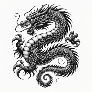 Detailed Dotwork Dragon