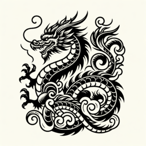 Detailed Neo-Traditional Dragon Design