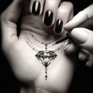 Diamond Necklace Depicted In A Sexy Tattoo