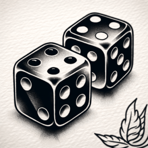 Dice In American Traditional Lines