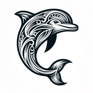 Dolphin In Polynesian Lines