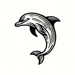 Dolphin In Simple Tattoo Design