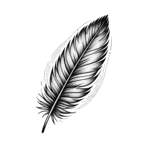 Dotwork Feather Floating