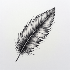 Dotwork Feather Floating