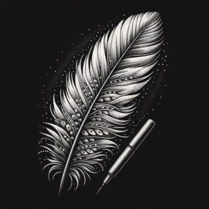 Dotwork Feather With Intricate Patterns