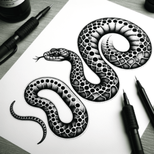 Dotwork Snake With Intricate Patterns