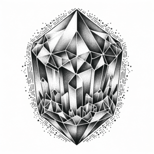 Dotwork Tattoo Design Of A Crystal