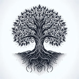 Dotwork Tattoo Design Of A Tree Of Life