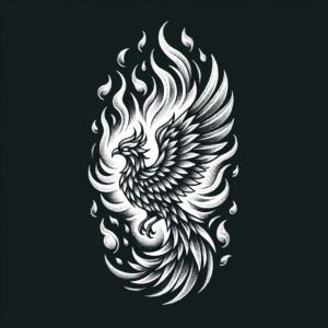Dotwork Tattoo Of A Phoenix
