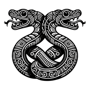 Double-Headed Serpent In Aztec Lines