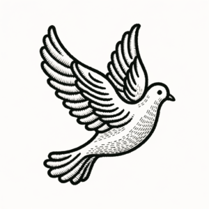 Dove In Embroidery Tattoo Style