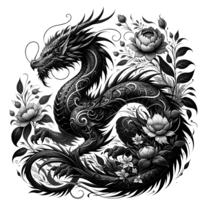 Dragon In A Botanical Setting