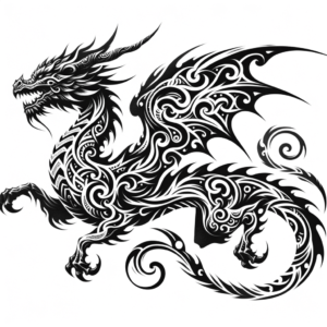 Dragon In Tribal Patterns