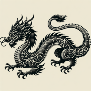 Dragon Made Of Tiny Dots