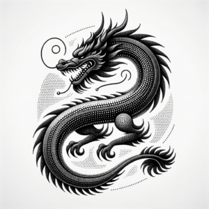 Dragon Made Of Tiny Dots