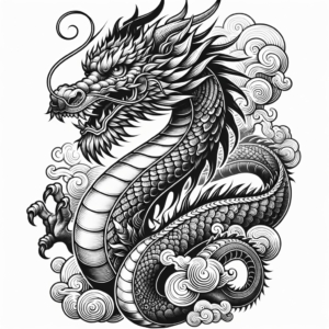 Dragon With Detailed Linework