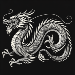 Dragon With Geometric Patterns