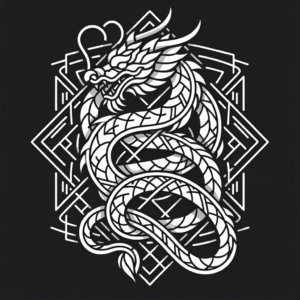 Dragon With Geometric Shapes