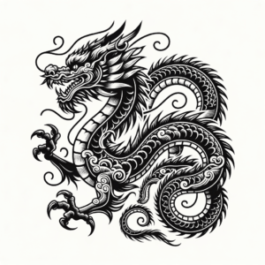 Dragon With Neo-Traditional Elements