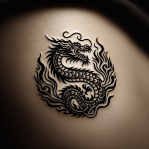 Dragon With Traditional Flames