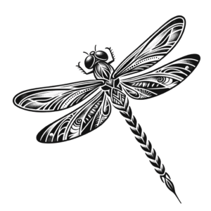 Dragonfly Drawn In A Polynesian Style