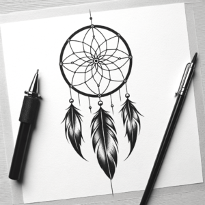 Dreamcatcher In Simple Lines