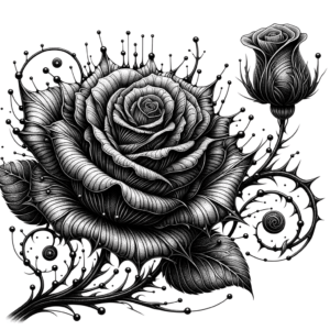 Dreamy Blackwork Rose