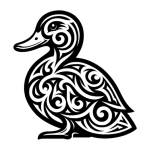 Duck In A Tribal Tattoo Style